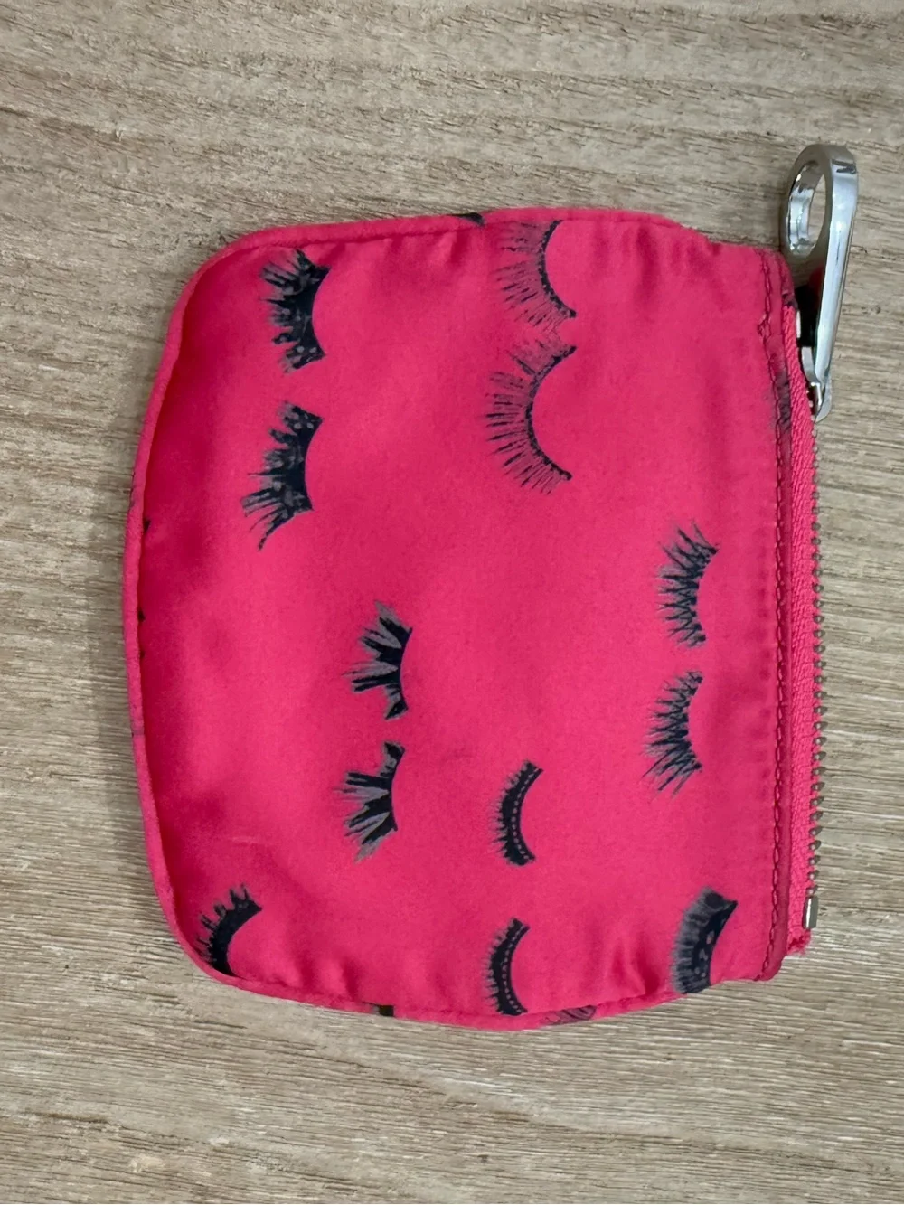 Juicy Couture Neon Pink Flirty Eyelashes Cosmetic Pouch / Makeup Bag